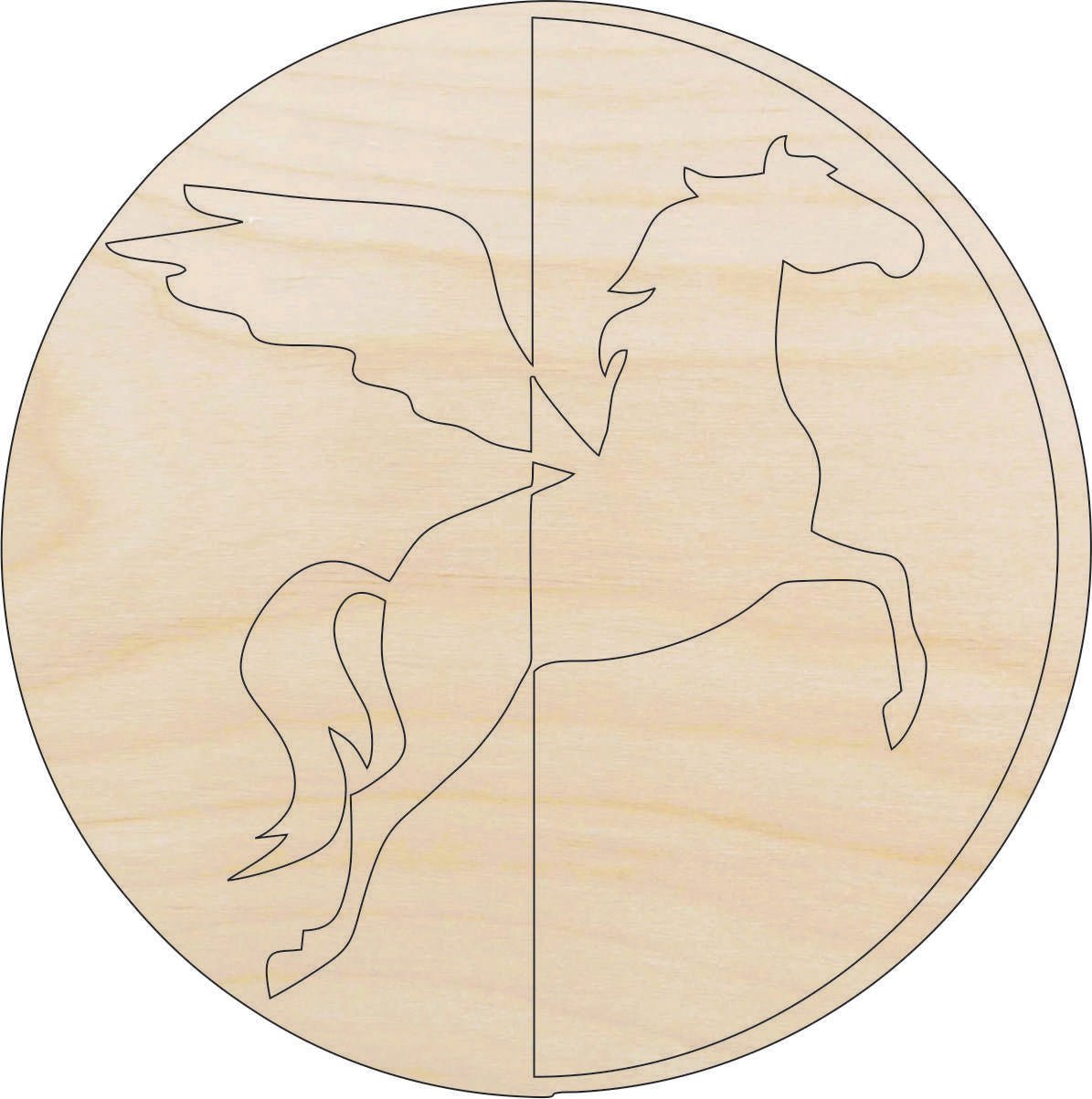 Pegasus Wood Craft Shape - Laser Cut Baltic Birch Unfinished DIY Wood Art Supplies MYTH31 - The Wood Shape Store