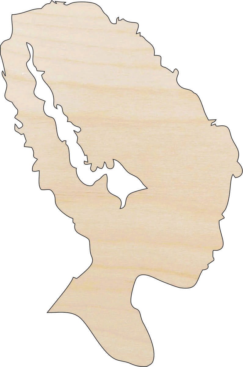 Frankenstein's Bride Wood Craft Shape – Laser Cut Baltic Birch Unfinished Art Supplies MYTH33 - The Wood Shape Store