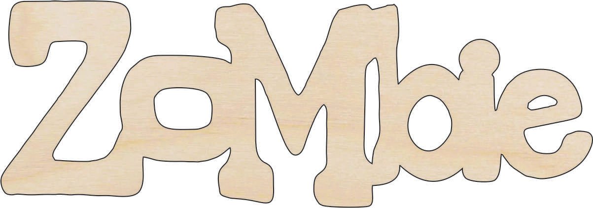Zombie Word Wood Craft Shape - Laser Cut Baltic Birch Unfinished DIY Wood Art Supplies MYTH35 - The Wood Shape Store