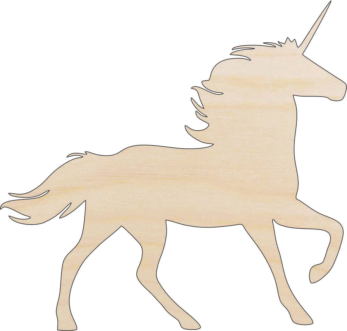 Unicorn Wood Craft Shape - Laser Cut Baltic Birch Unfinished DIY Wood Art Supplies MYTH80 - The Wood Shape Store