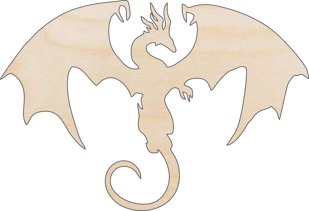 Dragon Wood Craft Shape - Laser Cut Baltic Birch Unfinished DIY Wood Art Supplies MYTH85 - The Wood Shape Store