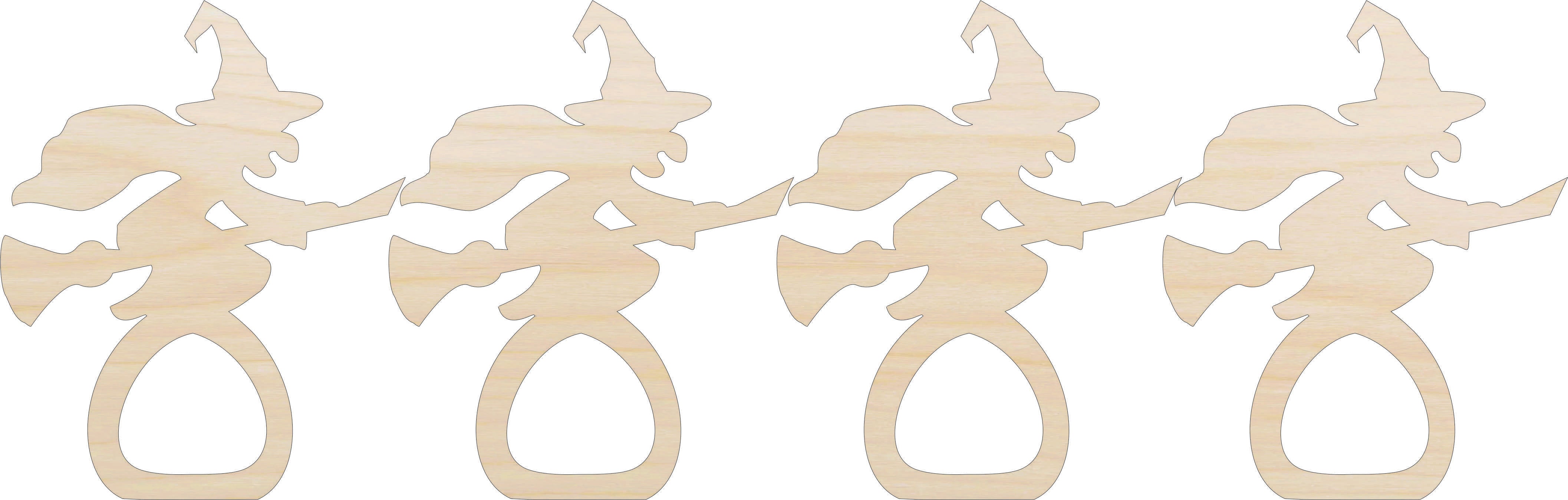 Napkin Rings Witch Unfinished Laser Cut Wood  Set of 4 - NPKN1