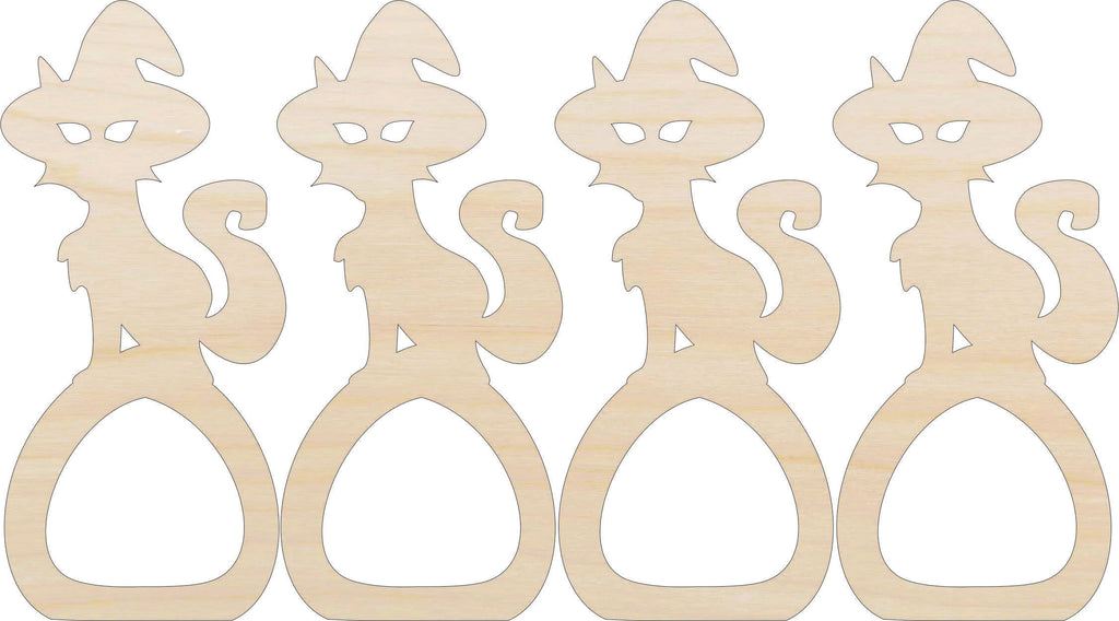 Napkin Rings Cat Unfinished Laser Cut Wood  Set of 4 - NPKN21