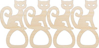 Cat Napkin Rings Laser Cut Baltic Birch Unfinished DIY Wood Art Supplies NPKN23 - The Wood Shape Store