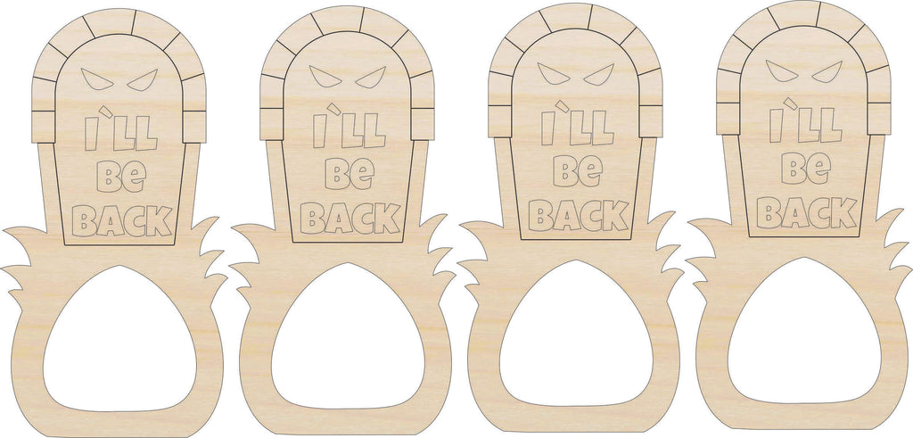 Napkin Rings Gravestone Unfinished Laser Cut Wood  Set of 4 - NPKN26