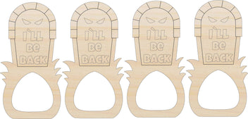 Napkin Rings Gravestone Unfinished Laser Cut Wood Set of 4 - NPKN26 Napkin Rings Gravestone Unfinished Laser Cut Wood Set of 4 - NPKN26