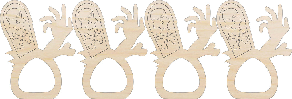 Napkin Rings Gravestone Unfinished Laser Cut Wood  Set of 4 - NPKN30