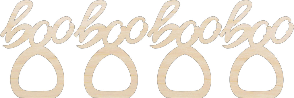 Napkin Rings Boo Unfinished Laser Cut Wood  Set of 4 - NPKN31