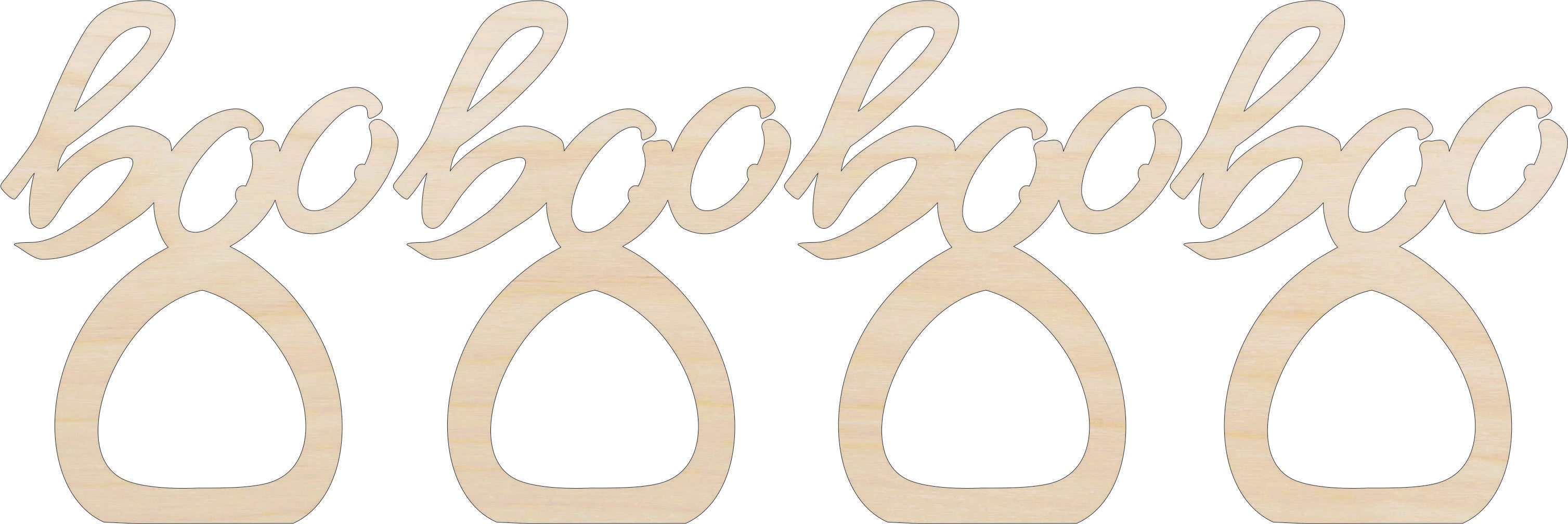 Napkin Rings Boo Unfinished Laser Cut Wood  Set of 4 - NPKN31
