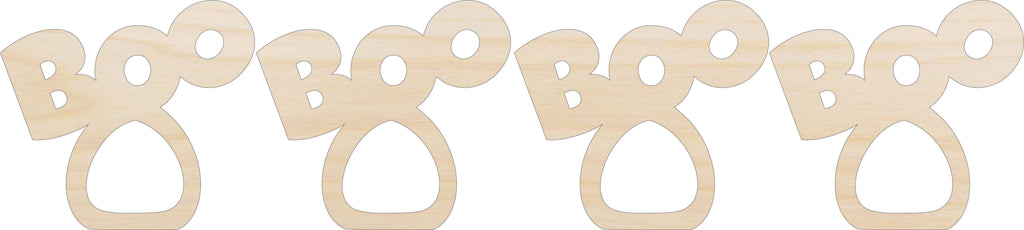 Napkin Rings Boo Unfinished Laser Cut Wood  Set of 4 - NPKN33