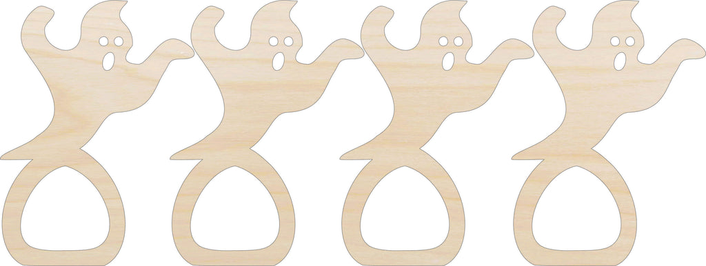 Ghost Napkin Rings Unfinished Laser Cut Wood  Set of 4 - NPKN37