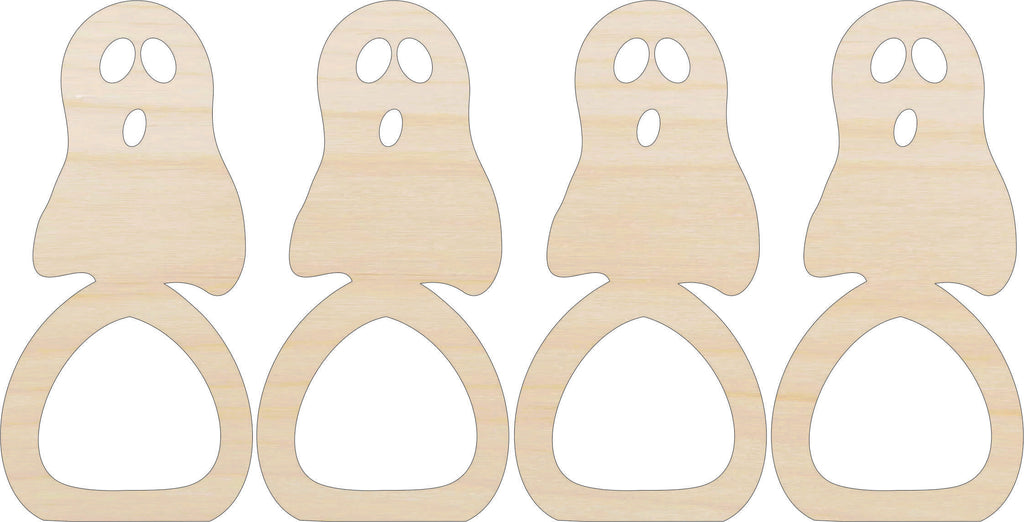 Napkin Rings Ghost Unfinished Laser Cut Wood  Set of 4 - NPKN38