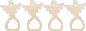Napkin Rings Ghost Unfinished Laser Cut Wood Set of 4 - NPKN39 Napkin Rings Ghost Unfinished Laser Cut Wood Set of 4 - NPKN39