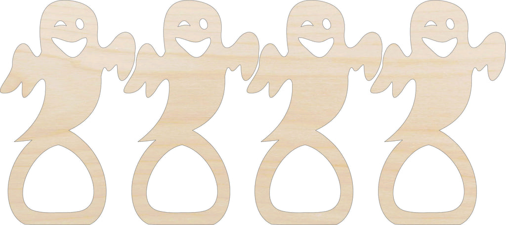 Napkin Rings Ghost Unfinished Laser Cut Wood  Set of 4 - NPKN40