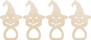Napkin Rings Pumpkin Unfinished Laser Cut Wood  Set of 4 - NPKN43