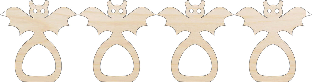 Napkin Rings Bat Unfinished Laser Cut Wood Set of 4