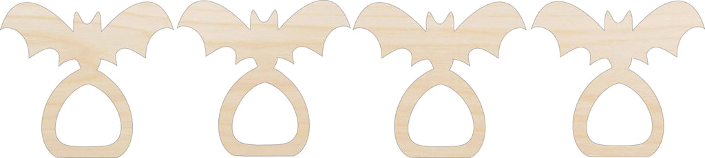 Bat Napkin Rings Unfinished Laser Cut Wood  Set of 4 - NPKN53