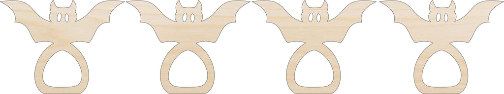 Napkin Rings Bat Unfinished Laser Cut Wood  Set of 4 - NPKN54