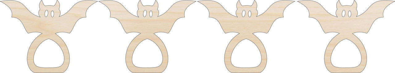 Bat Napkin Rings Laser Cut Baltic Birch Unfinished DIY Wood Art Supplies NPKN54 - The Wood Shape Store