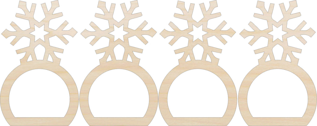 Napkin Rings Snowflake Unfinished Laser Cut Wood  Set of 4 - NPKN62