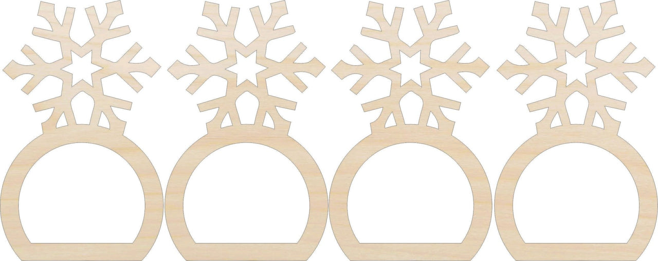 Snowflake Napkin Rings Laser Cut Baltic Birch Unfinished DIY Wood Art Supplies NPKN62 - The Wood Shape Store