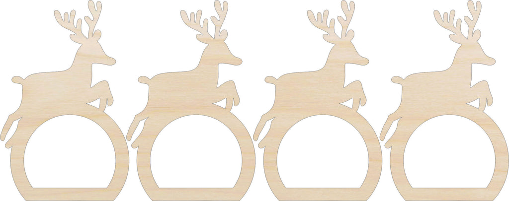 Napkin Rings Reindeer Unfinished Laser Cut Wood  Set of 4 - NPKN66