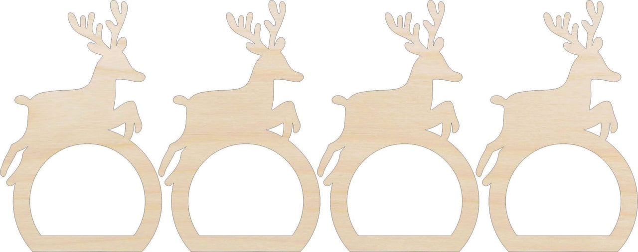 Reindeer Napkin Rings Laser Cut Baltic Birch Unfinished DIY Wood Art Supplies NPKN66 - The Wood Shape Store