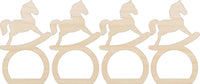 Rocking Horse Napkin Rings Laser Cut Baltic Birch Unfinished DIY Wood Art Supplies NPKN67 - The Wood Shape Store