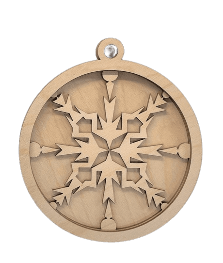 Snowflake 3D Laser Cut Ornament – Baltic Birch Wood Craft Supplies | DIY Wood Ornament Kit XM24 - The Wood Shape Store