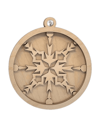 Snowflake 3D Laser Cut Ornament – Baltic Birch Wood Craft Supplies | DIY Wood Ornament Kit XM24 - The Wood Shape Store