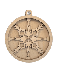 3D Ornament Snowflake 3 Pieces Laser Cut Out Unfinished ORN100 3D Ornament Snowflake 3 Pieces Laser Cut Out Unfinished ORN100