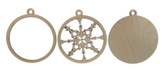 3D Ornament Snowflake 3 Pieces Laser Cut Out Unfinished ORN100 3D Ornament Snowflake 3 Pieces Laser Cut Out Unfinished ORN100