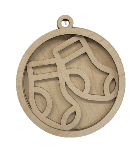 Stockings 3D Laser Cut Ornament – Baltic Birch Wood Craft Supplies | DIY Wood Ornament Kit XM26 - The Wood Shape Store