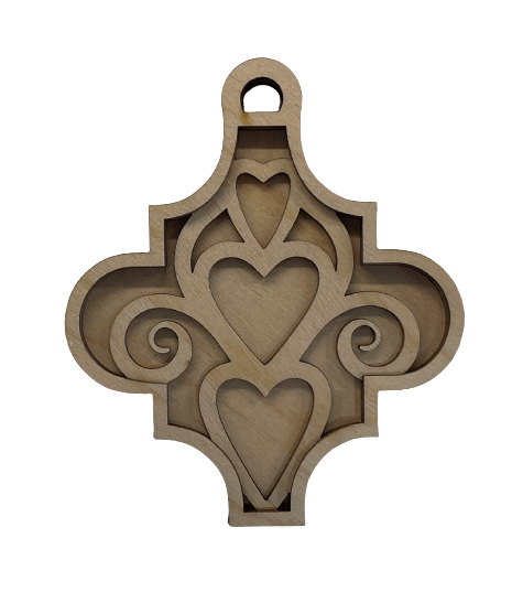 3D Laser Cut Ornament – Baltic Birch Wood Craft Supplies | DIY Wood Ornament Kit DS15 - The Wood Shape Store