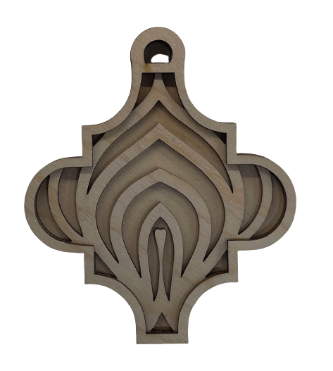 3D Laser Cut Ornament – Baltic Birch Wood Craft Supplies | DIY Wood Ornament Kit DS10 - The Wood Shape Store