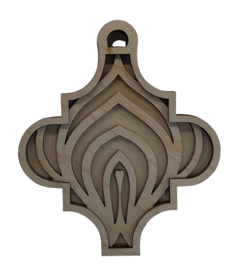 3D Ornament 3 Pieces Laser Cut Out Unfinished ORN105 3D Ornament 3 Pieces Laser Cut Out Unfinished ORN105