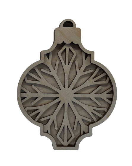 3D Ornament 3 Pieces Laser Cut Out Unfinished ORN108 3D Ornament 3 Pieces Laser Cut Out Unfinished ORN108