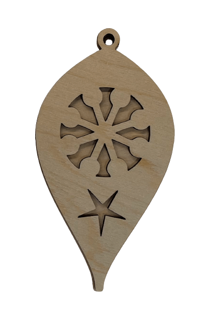 Snowflake 3D Laser Cut Ornament – Baltic Birch Wood Craft Supplies | DIY Ornament Kit XM302 - The Wood Shape Store