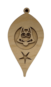Bell 3D Laser Cut Ornament – Baltic Birch Wood Craft Supplies | DIY Wood Ornament Kit XM82 - The Wood Shape Store
