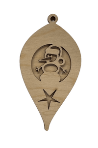 Snowman 3D Laser Cut Ornament – Baltic Birch Wood Craft Supplies | DIY Wood Ornament Kit XM89 - The Wood Shape Store