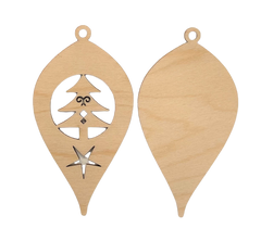 3D Ornament Tree 2 Pieces Laser Cut Out Unfinished ORN118 3D Ornament Tree 2 Pieces Laser Cut Out Unfinished ORN118