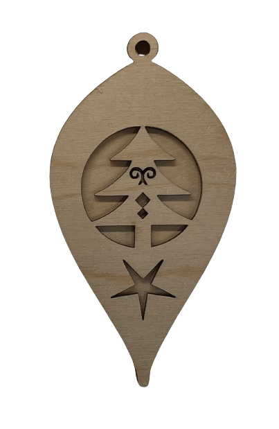 Tree 3D Laser Cut Ornament – Baltic Birch Wood Craft Supplies | DIY Wood Ornament Kit XM92 - The Wood Shape Store