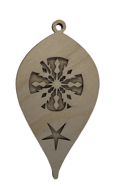 Snowflake 3D Laser Cut Ornament – Baltic Birch Wood Craft Supplies | DIY Wood Ornament Kit XM90 - The Wood Shape Store