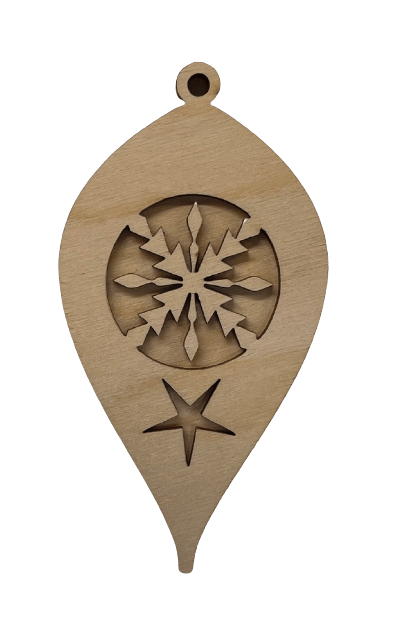 Snowflake 3D Laser Cut Ornament – Baltic Birch Wood Craft Supplies | DIY Wood Ornament Kit XM96 - The Wood Shape Store
