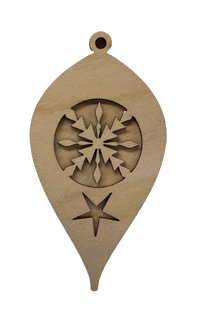 Snowflake 3D Laser Cut Ornament – Baltic Birch Wood Craft Supplies | DIY Wood Ornament Kit XM96 - The Wood Shape Store