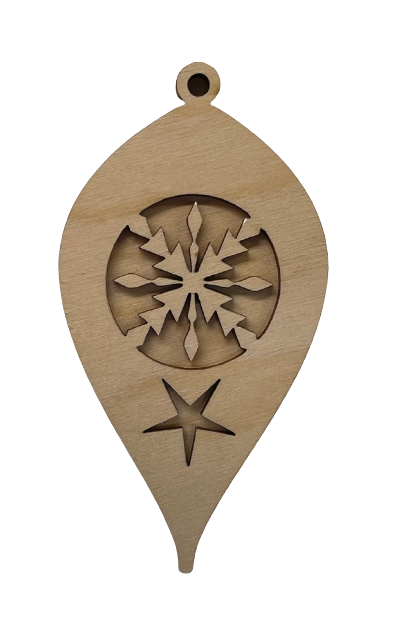 3D Ornament Snowflake 2 Pieces Laser Cut Out Unfinished ORN120 3D Ornament Snowflake 2 Pieces Laser Cut Out Unfinished ORN120