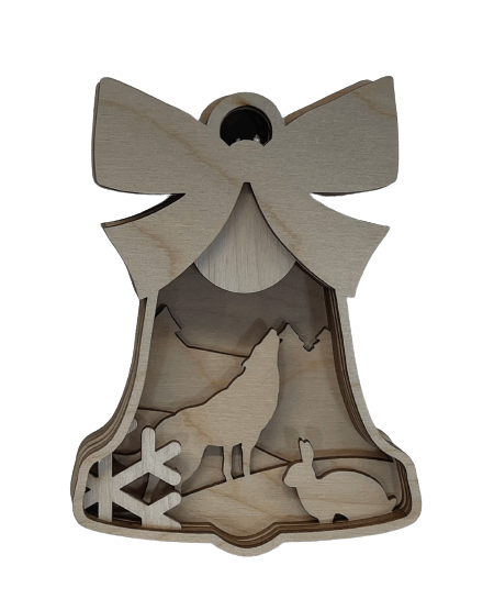 Wolf 3D Laser Cut Ornament – Baltic Birch Wood Craft Supplies | DIY Wood Ornament Kit AN55 - The Wood Shape Store
