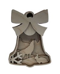 Wolf 3D Laser Cut Ornament – Baltic Birch Wood Craft Supplies | DIY Wood Ornament Kit AN55 - The Wood Shape Store