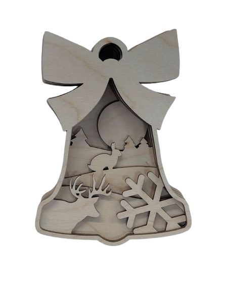 Deer 3D Laser Cut Ornament – Baltic Birch Wood Craft Supplies | DIY Wood Ornament Kit AN40 - The Wood Shape Store
