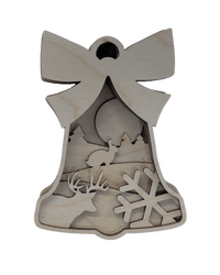 Deer 3D Laser Cut Ornament – Baltic Birch Wood Craft Supplies | DIY Wood Ornament Kit AN40 - The Wood Shape Store